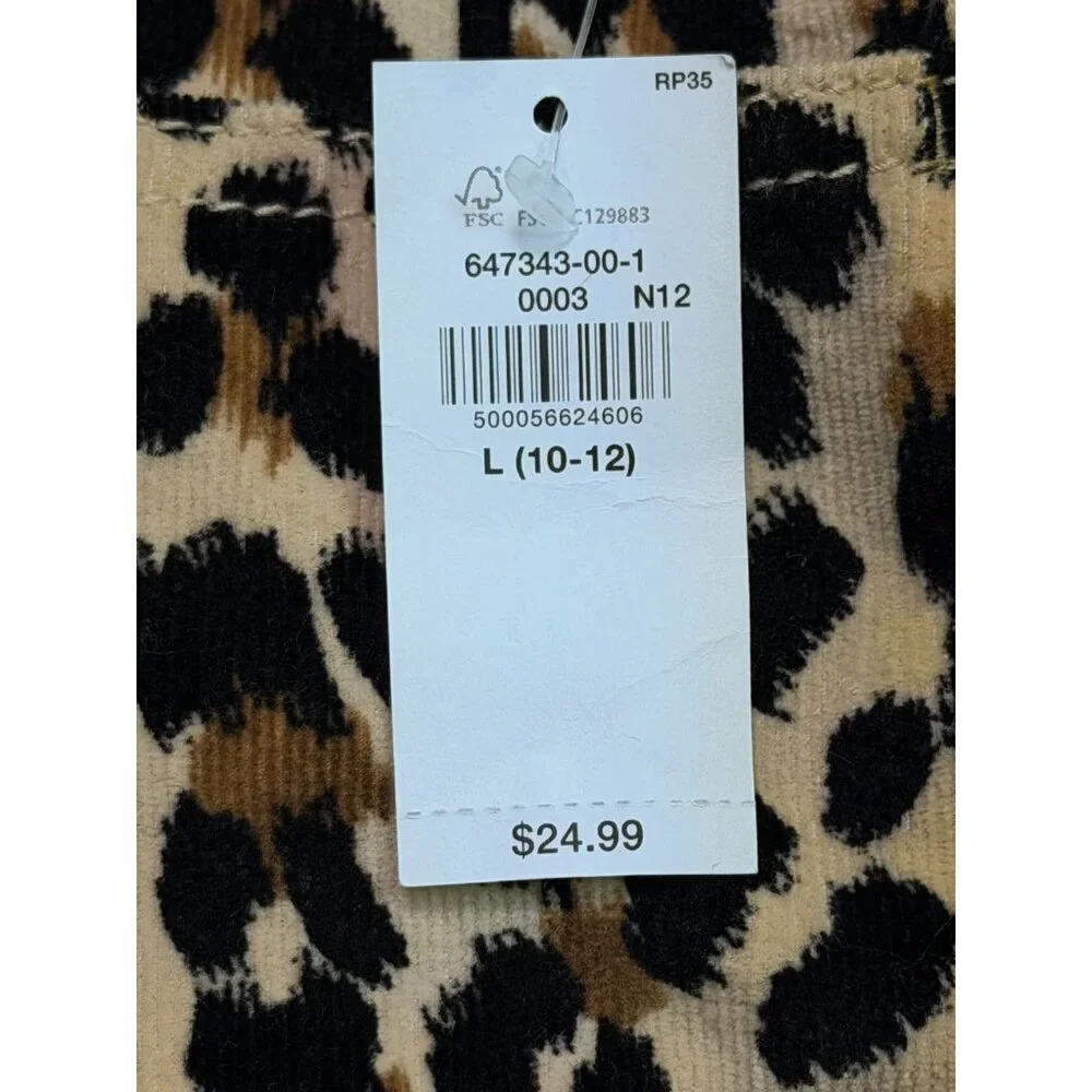 Old Navy Girls Leopard Corduroy Mini Skirt High Rise L (10–12) NWT